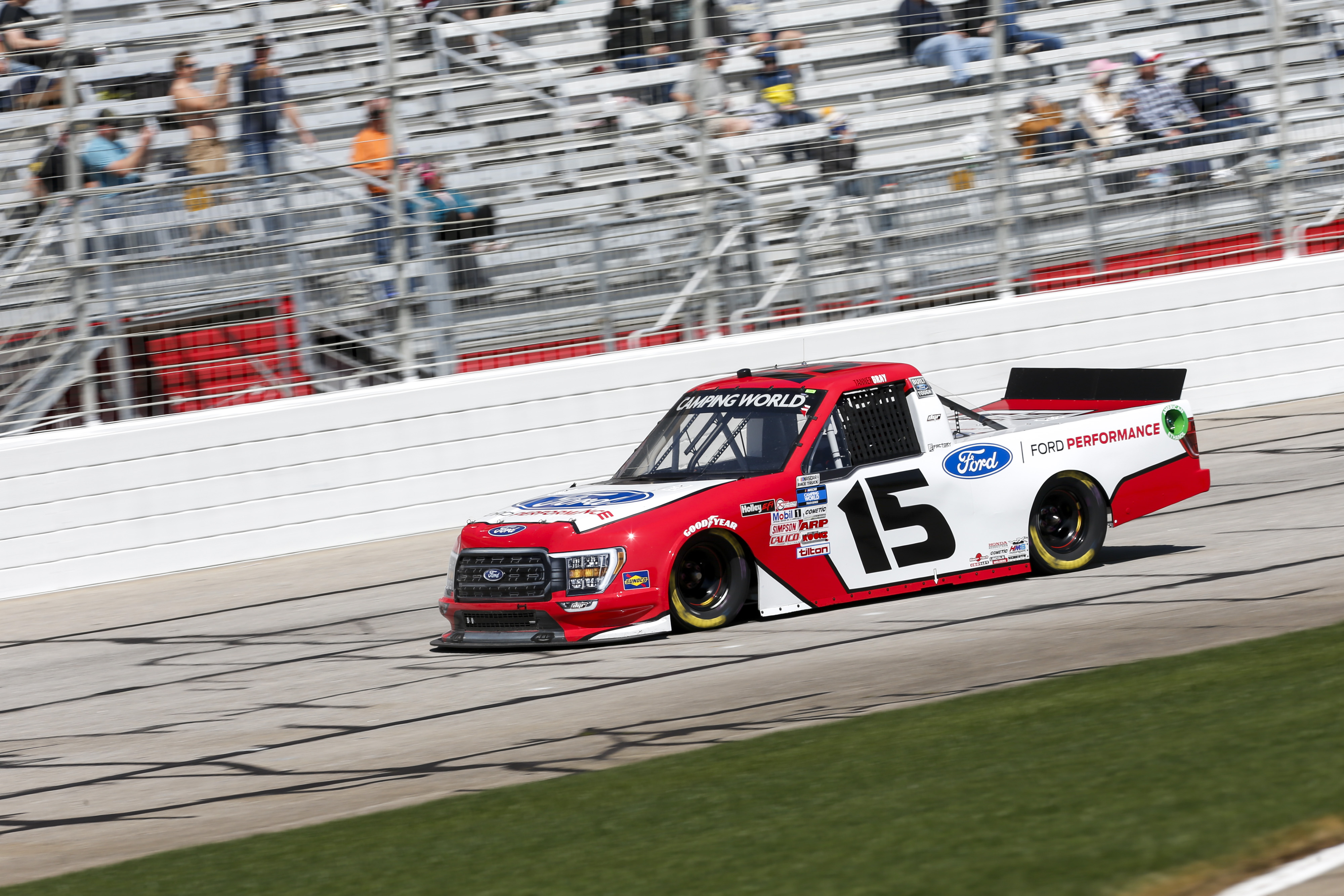 Tanner Gray's number 15 truck on track